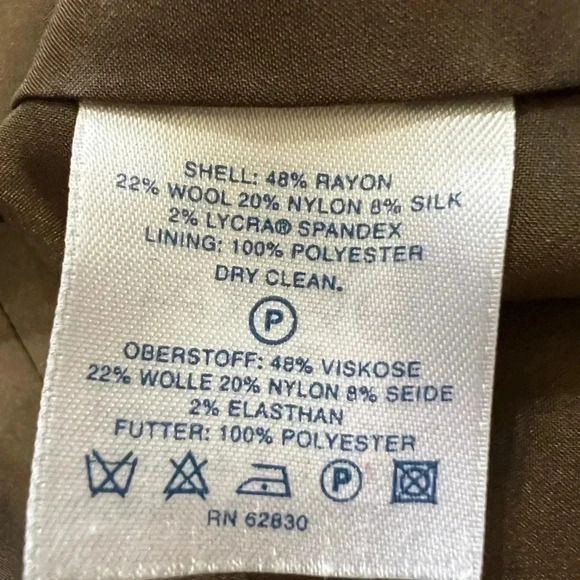 Lands End Tweed Green/Brown Coat Wool and Silk Size 6 - Picture 4 of 8